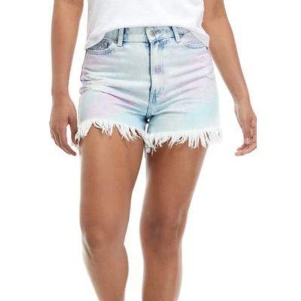 True Craft High Rise Shorts Women 15 Pastel Tie Dye Excellent Frayed Distressed